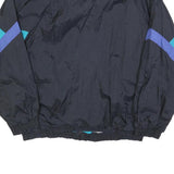 GRENADIER Mens Black & Blue Colourblock Track Jacket L Nylon Zip Retro Style