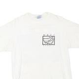 HANES Mens White Maui Hawaii Graphic T-Shirt M Short Sleeve Crew Neck Cotton