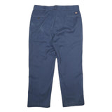 DICKIES Mens Polyester Blend Navy Classic Straight Trousers W38 L30 Workwear Zip