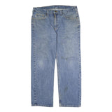 CARHARTT Mens Relaxed Blue Denim W38 L30 Cotton Zip Jeans Workwear