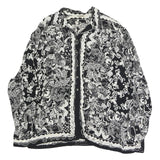 ACKERMAN Womens Black & White Printed Shirt Long Sleeve Collared XL Stylish Top