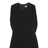 BURBERRY Womens Black Day Dress Polyester Blend Long Sleeve UK 4 Zip Closure