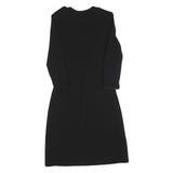 BURBERRY Womens Black Day Dress Polyester Blend Long Sleeve UK 4 Zip Closure