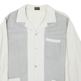 Mens White & Grey Cotton Blend Button Jacket L Resisto Classic Regular Fit