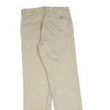 DICKIES Mens Regular Fit Beige Cotton Blend Trousers W30 L32 Workwear Zip