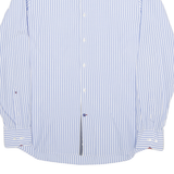 TOMMY HILFIGER Mens Blue & White Striped Shirt M Classic Fit Cotton Blend