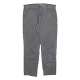 CARHARTT Mens Cotton Blend Grey Relaxed Fit Straight Trousers W34 L30 Workwear