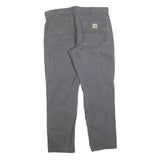 CARHARTT Mens Cotton Blend Grey Relaxed Fit Straight Trousers W34 L30 Workwear