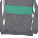 ADIDAS Mens Grey & Green Track Jacket XL Polyester Blend Plain Zip Casual
