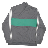 ADIDAS Mens Grey & Green Track Jacket XL Polyester Blend Plain Zip Casual