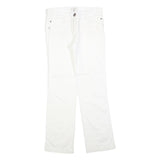PINKO Womens Cotton Blend White Regular Fit Straight Leg Trousers W32 L32