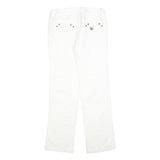 PINKO Womens Cotton Blend White Regular Fit Straight Leg Trousers W32 L32