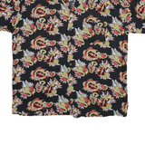 Mens Black Hawaiian Style Cotton Blend Shirt 2XL Printed Summer Beachwear