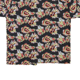 Mens Black Hawaiian Style Cotton Blend Shirt 2XL Printed Summer Beachwear