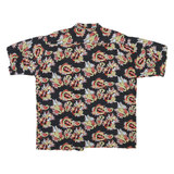 Mens Black Hawaiian Style Cotton Blend Shirt 2XL Printed Summer Beachwear