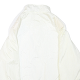 Womens White Button Jacket L Polyester Blend Plain Lightweight Casual