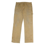 DICKIES Mens Jeans Beige Regular Straight Denim W34 L32 Workwear Zip Closure