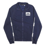 PUMA Mens Navy Blue Zip Jacket M Cotton Blend Athletic Sportswear Casual