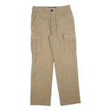 STEVE MCQUEEN Mens Cotton Blend Beige Regular Cargo Trousers W30 L30 Classic Zip