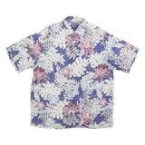 TOMMY BAHAMA Mens Blue Floral Silk Shirt S Hawaiian Resort Casual