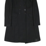 ZARA WOMAN Womens Black Wool Blend Button Jacket XS Plain Elegant Tailored Fit