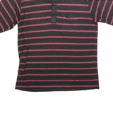 BAY HILL CLASSICS Mens Black & Red Striped Polo Shirt XL Cotton Blend Casual