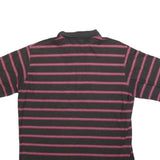 BAY HILL CLASSICS Mens Black & Red Striped Polo Shirt XL Cotton Blend Casual