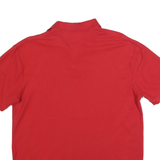 TOMMY HILFIGER Mens Red Polo Shirt L Cotton Blend Short Sleeve Basic Casual