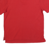 TOMMY HILFIGER Mens Red Polo Shirt L Cotton Blend Short Sleeve Basic Casual