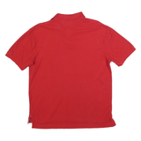 TOMMY HILFIGER Mens Red Polo Shirt L Cotton Blend Short Sleeve Basic Casual