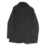 BARBOUR Womens Black Quilted Button Jacket UK 8 Polyester Blend Classic