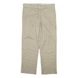 DICKIES Mens Cotton Beige Regular Fit Straight Leg Trousers W36 L29 Workwear