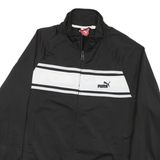 PUMA Mens Black & White Polyester Blend Zip Jacket M Track Sportswear