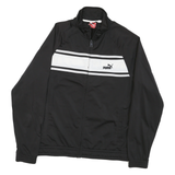 PUMA Mens Black & White Polyester Blend Zip Jacket M Track Sportswear