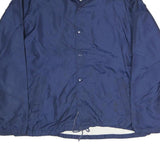MIDWEST TRADERS Mens Navy Blue Nylon Button Jacket M Plain Casual Outerwear