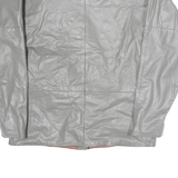 G-3 Womens Grey Leather Button Jacket M Plain Classic Stylish