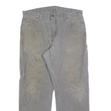 DICKIES Mens Cotton Blend Relaxed Grey Workwear Trousers W38 L32 Utility Zip