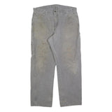 DICKIES Mens Cotton Blend Relaxed Grey Workwear Trousers W38 L32 Utility Zip