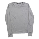 NIKE Womens Grey Athletic Long Sleeve T-Shirt XS Crew Neck Lightweight Running