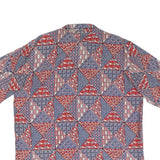Mens Red Blue Pattern Shirt XL Cotton Blend Casual Summer Holiday Style