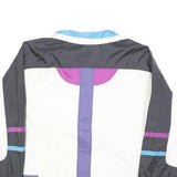 SIGNATURE Womens White Black Purple Colourblock Zip Jacket L Polyester Blend