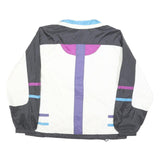 SIGNATURE Womens White Black Purple Colourblock Zip Jacket L Polyester Blend