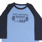 CHAMPION Mens Blue & Black Graphic Raglan XL Long Sleeve Crew Neck Fitness