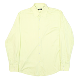 BOSS Mens Yellow Cotton Blend Shirt L Long Sleeve Classic Collar Elegant