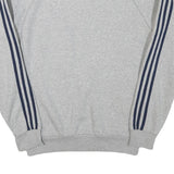 ADIDAS Mens Grey & Navy Casual Zip Jacket M Cotton Blend Plain Lightweight