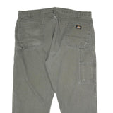 DICKIES Mens Cotton Grey Relaxed Straight Trousers W42 L26 Workwear Casual