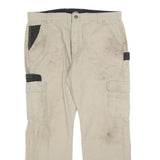DICKIES Mens Beige Cotton Blend Regular Fit Straight Leg Trousers W36 L30