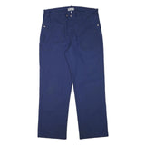 PENTEX Mens Cotton Blend Blue Regular Fit Trousers W38 L32 Button Closure