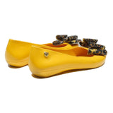 MELISSA Womens Ballet Flats Yellow Synthetic UK 4 Bow Detail Casual Shoes