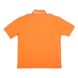 TOMMY HILFIGER Mens Orange Red & White Stripe Short Sleeve Polo Shirt XL Cotton